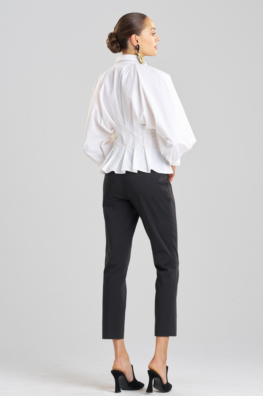 Buy Techno Poplin Pleated Shirt in White Online White Natori