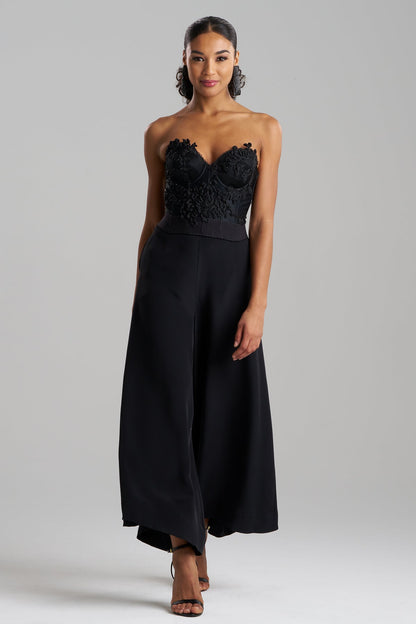 Couture Habotai Embellished Bustier Black Natori