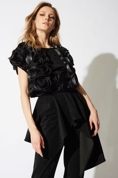 Vegan Luxe Suede Cascade Top Black Natori