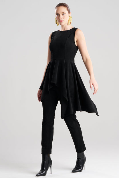 Vegan Luxe Suede Cascade Top Black Natori