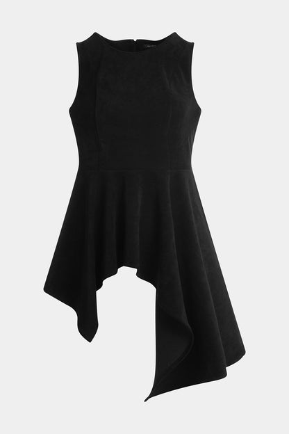 Vegan Luxe Suede Cascade Top Black Natori