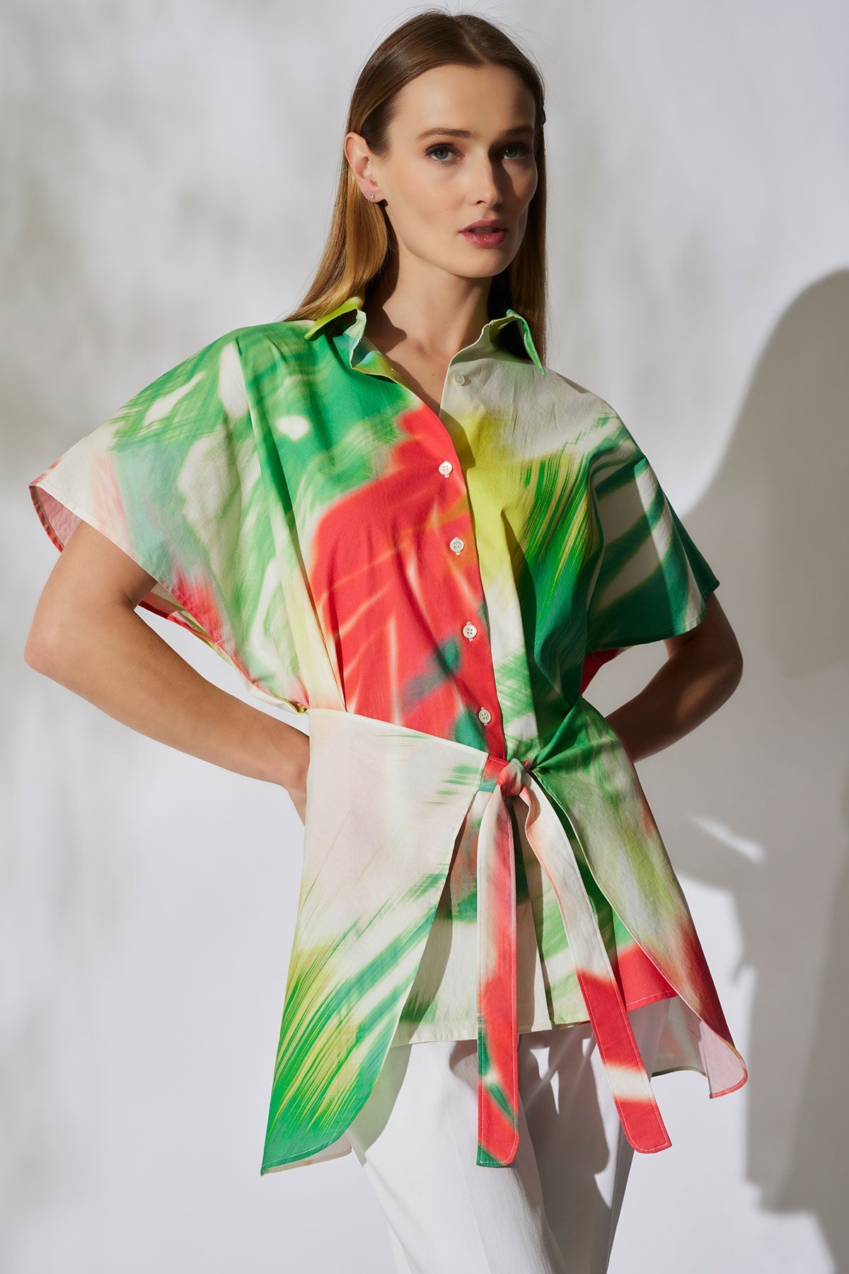 Usami Cotton Kimono Wrap Shirt Multi Natori