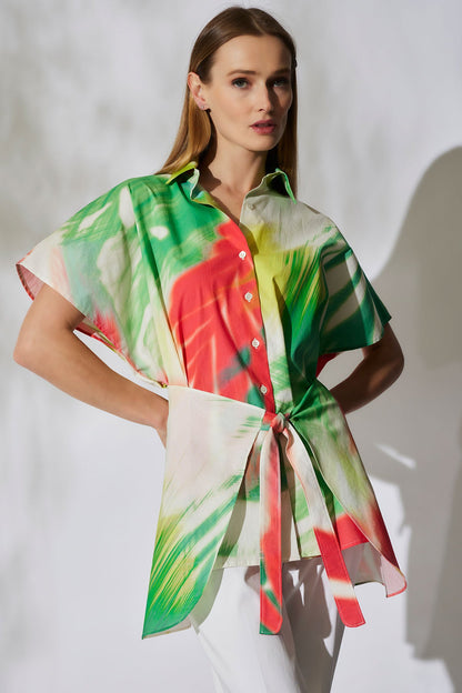 Usami Cotton Kimono Wrap Shirt Multi Natori