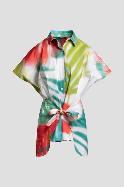 Usami Cotton Kimono Wrap Shirt Multi Natori