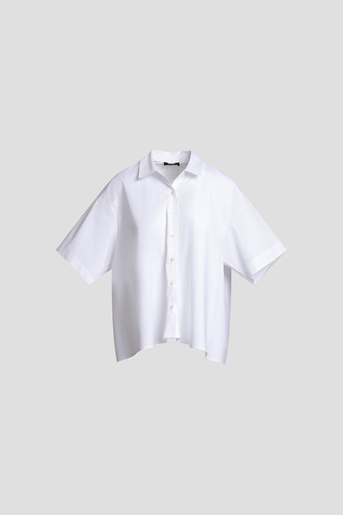 Cotton Poplin Short Sleeve Trapeze Shirt White Natori