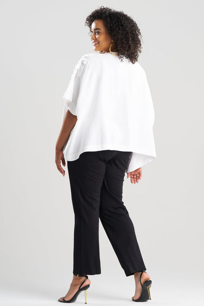 Light Weight Linen Embroidered Caftan Top White Natori