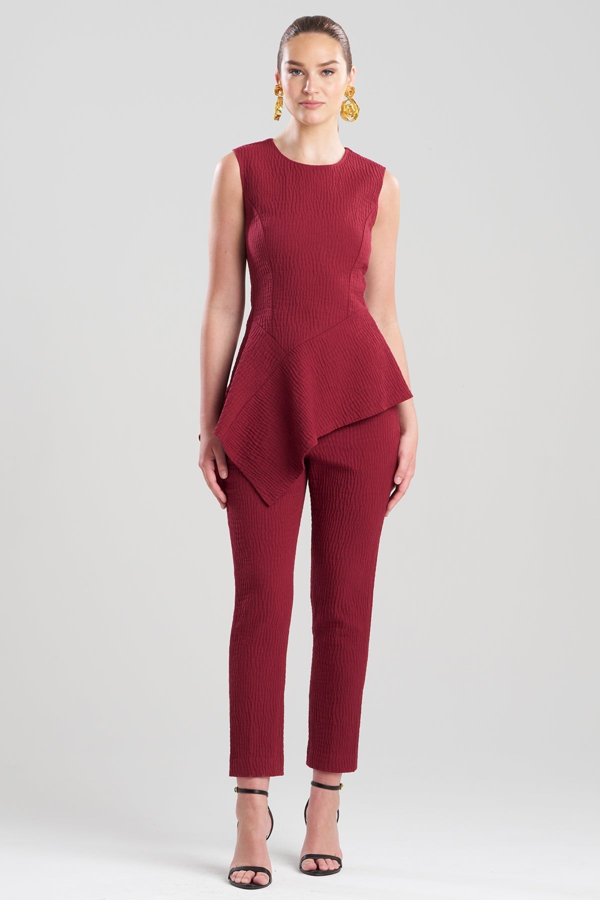 Textured Cotton Jacquard Asymmetric Top Ruby Natori