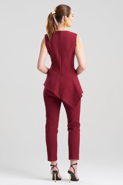 Textured Cotton Jacquard Asymmetric Top Ruby Natori