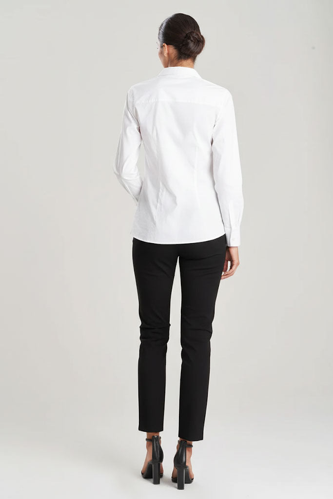 Buy Cotton Poplin Side Drape Shirt in White Online White Natori