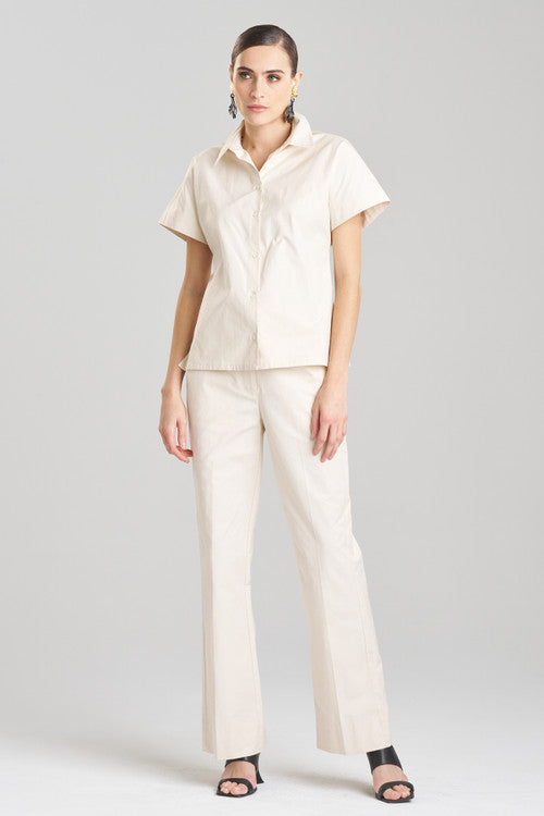 Buy Techno Poplin Shirt in Cream Online Cream Natori