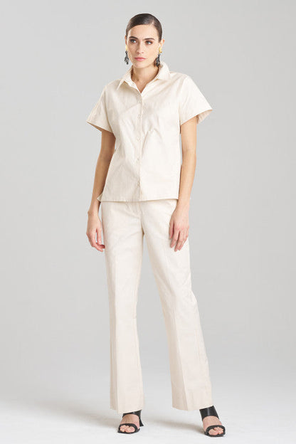 Buy Techno Poplin Shirt in Cream Online Cream Natori