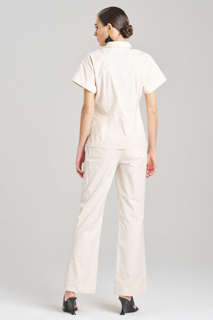 Buy Techno Poplin Shirt in Cream Online Cream Natori