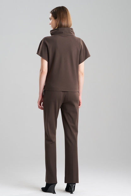 Buy Compact Knit Wedge Funnel Top in Espresso Online Espresso Natori