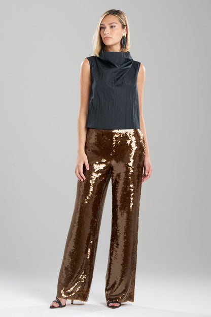 Buy Taffeta Plisse Cowl Top in Black Online Black Natori