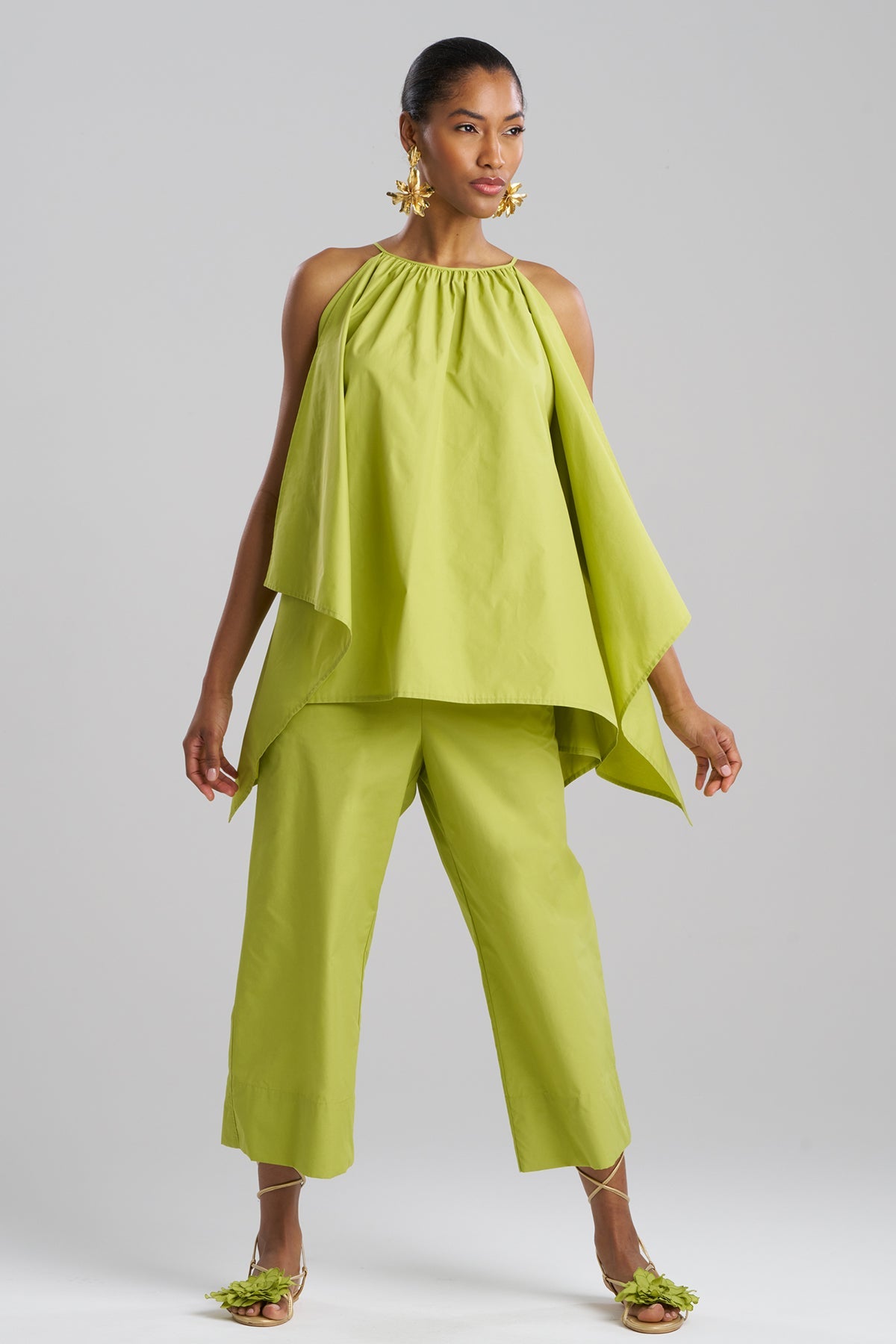 Techno Poplin Handkerchief Top Pear Natori
