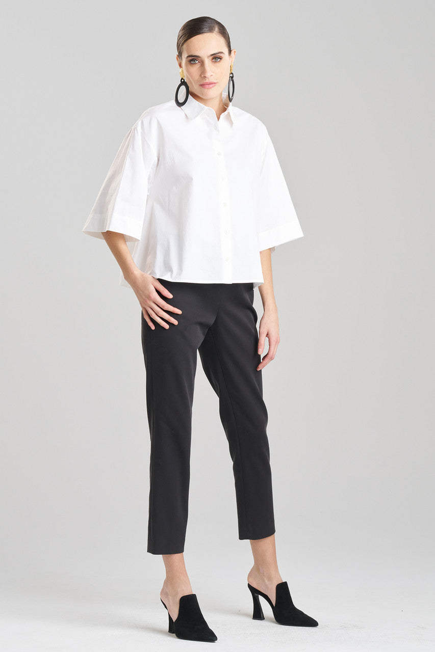 Buy Cotton Poplin Trapeze Shirt in White Online White Natori