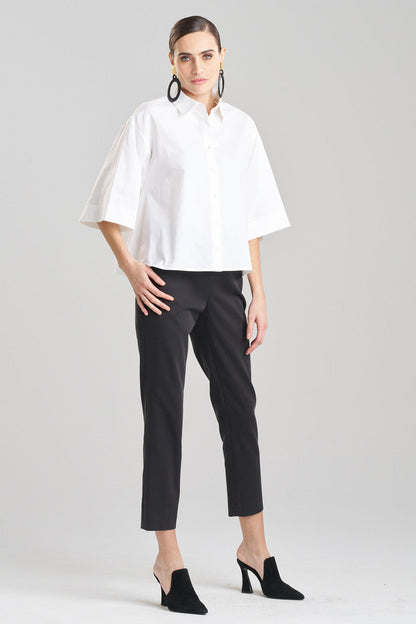 Buy Cotton Poplin Trapeze Shirt in White Online White Natori