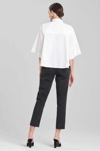 Buy Cotton Poplin Trapeze Shirt in White Online White Natori