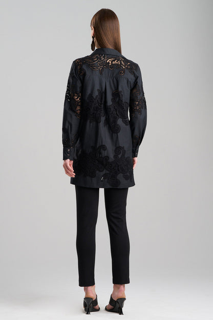 Buy Madeira Cutwork Embroidered Tunic Shirt in Black Online Black Natori