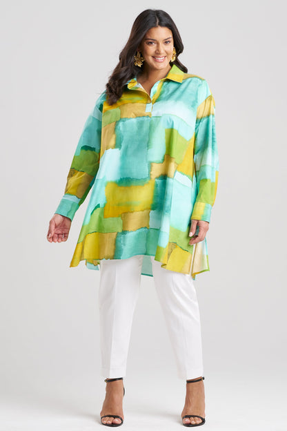 Chiyo Cotton Oversized Shirt Mizu Blue Natori