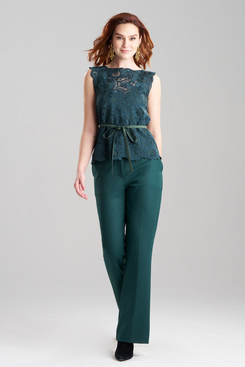 Buy Mantilla Lace Top in Bottle Green Online Bottle Green Natori