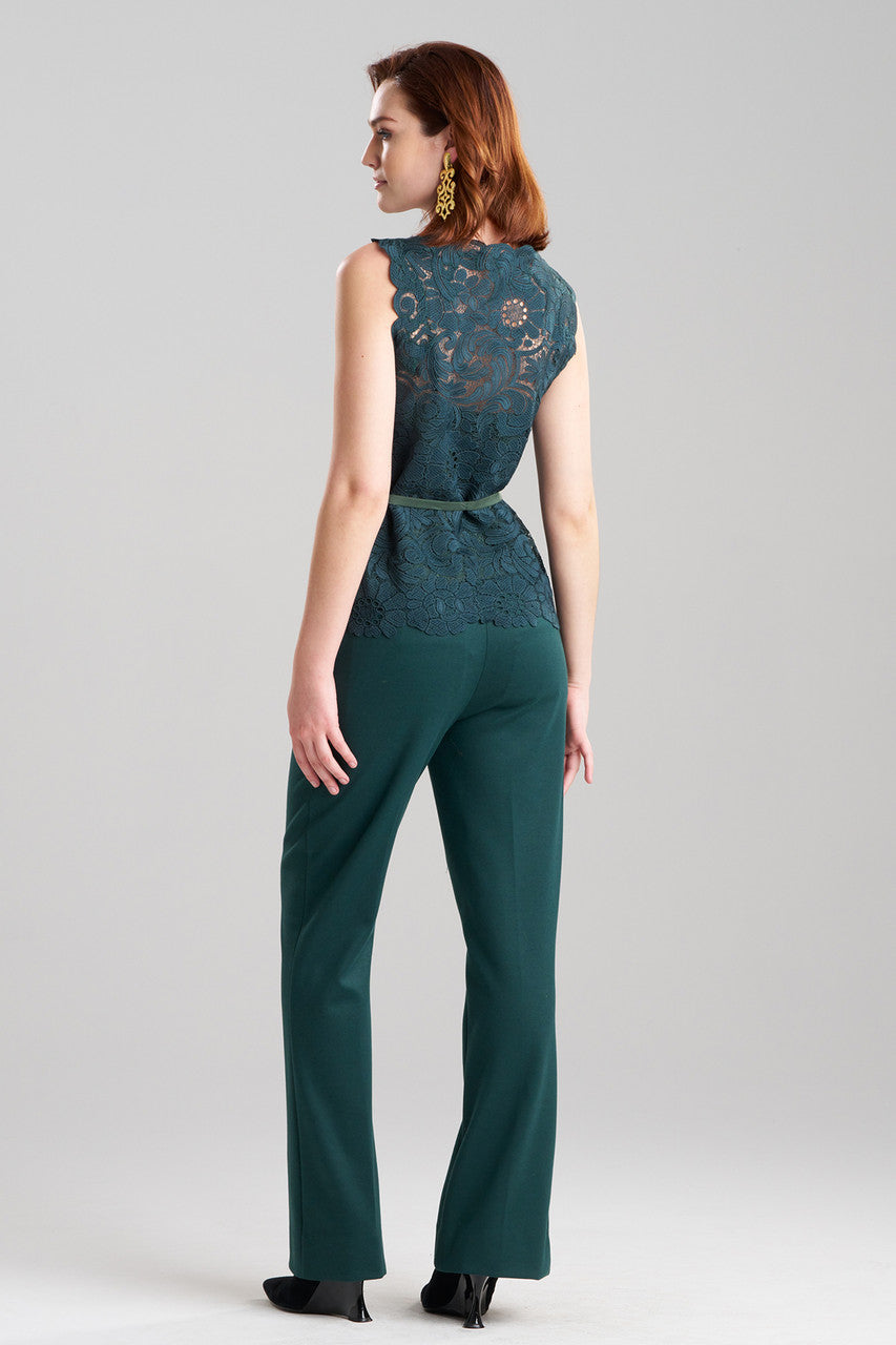 Buy Mantilla Lace Top in Bottle Green Online Bottle Green Natori