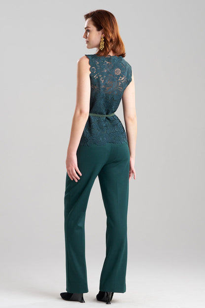 Buy Mantilla Lace Top in Bottle Green Online Bottle Green Natori