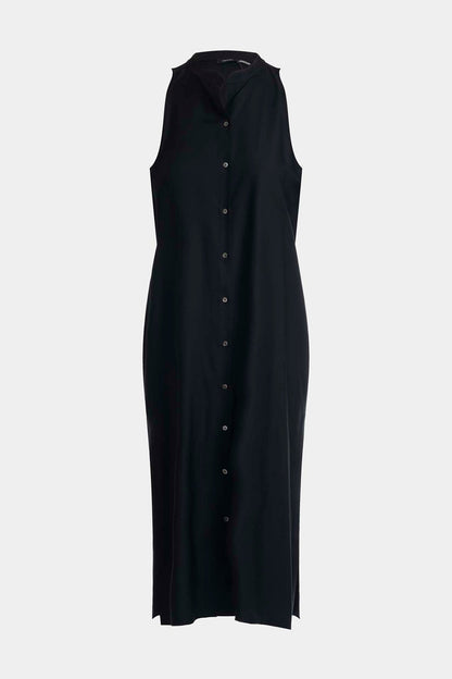 Cotton Silk Twill Sleeveless Tunic Black Natori
