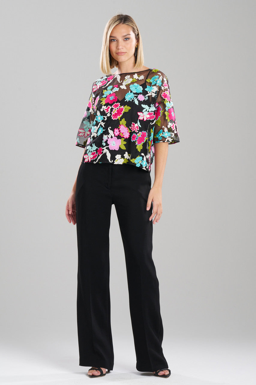Buy Tangier Embroidered Tulle Top in Black Multi Online Black Multi Natori
