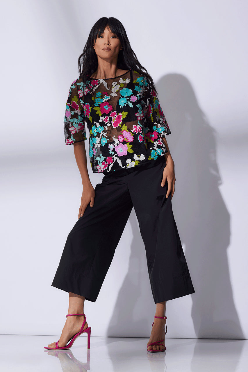 Buy Tangier Embroidered Tulle Top in Black Multi Online Black Multi Natori