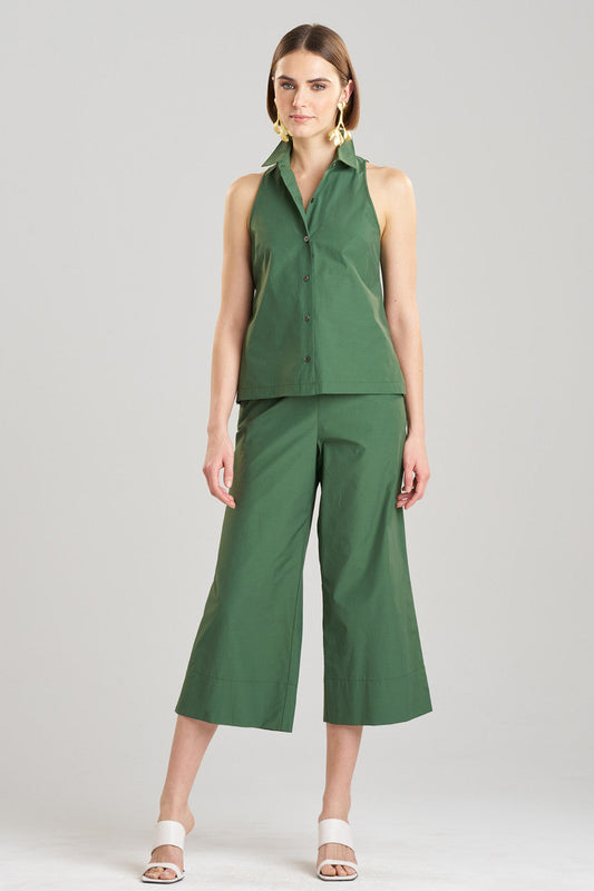 Buy Techno Poplin Sleeveless Shirt in Basil Online Basil Natori