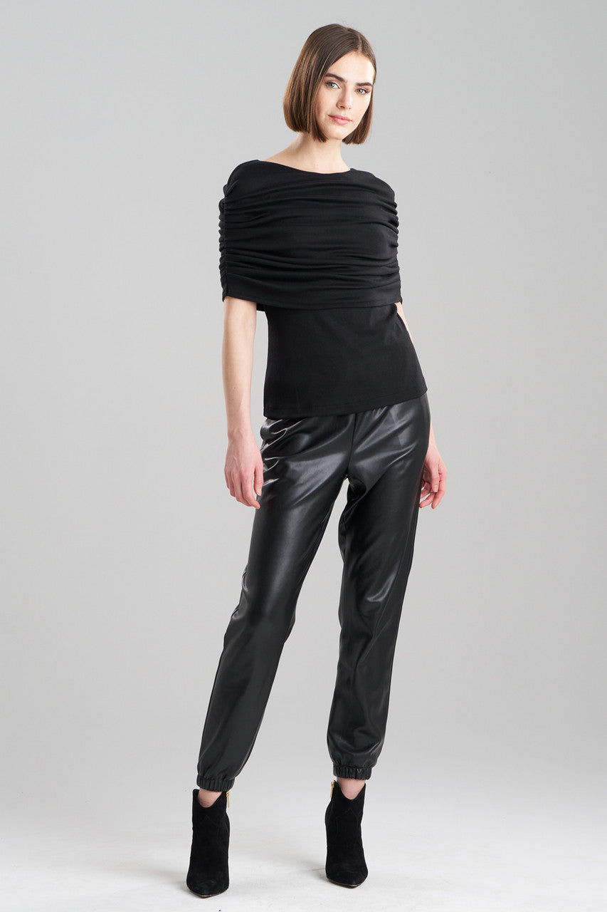 Buy Layering Jersey Rouched Top in Black Online Black Natori