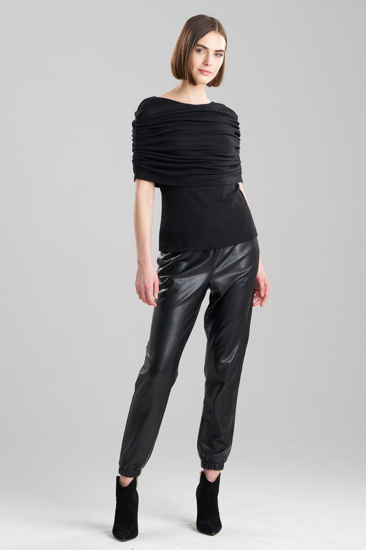 Buy Layering Jersey Rouched Top in Black Online Black Natori