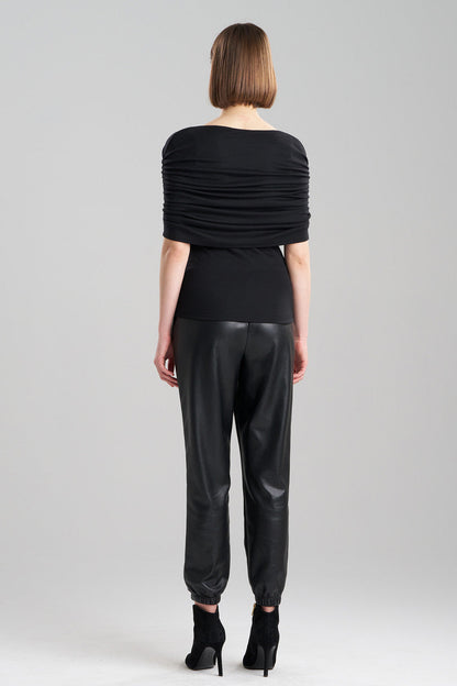 Buy Layering Jersey Rouched Top in Black Online Black Natori