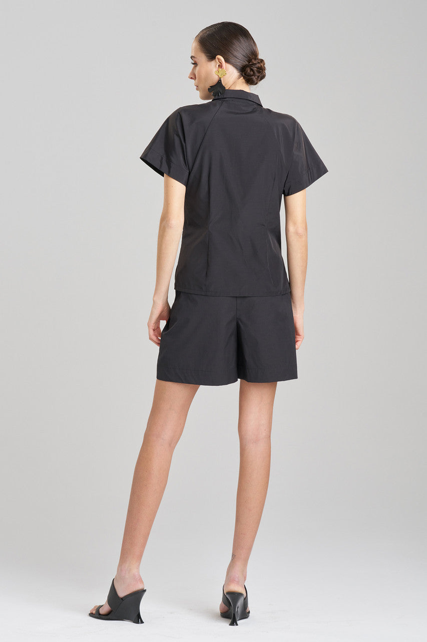 Buy Techno Poplin Shirt in Black Online Black Natori