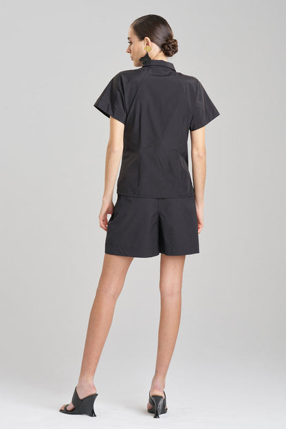 Buy Techno Poplin Shirt in Black Online Black Natori