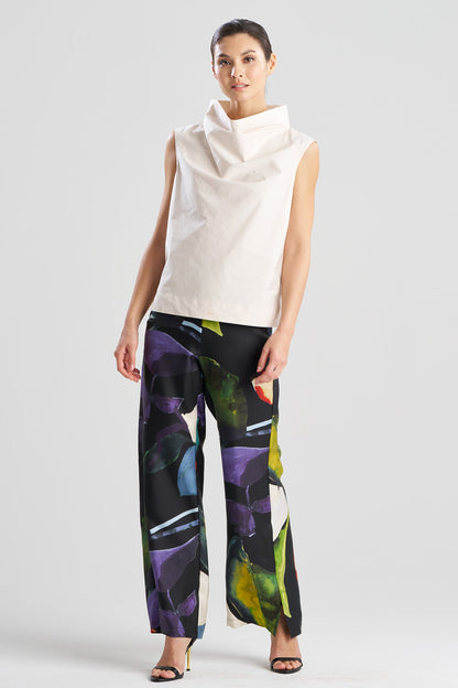 Tech Cotton Taffeta Funnel Neck Top Ivory Natori