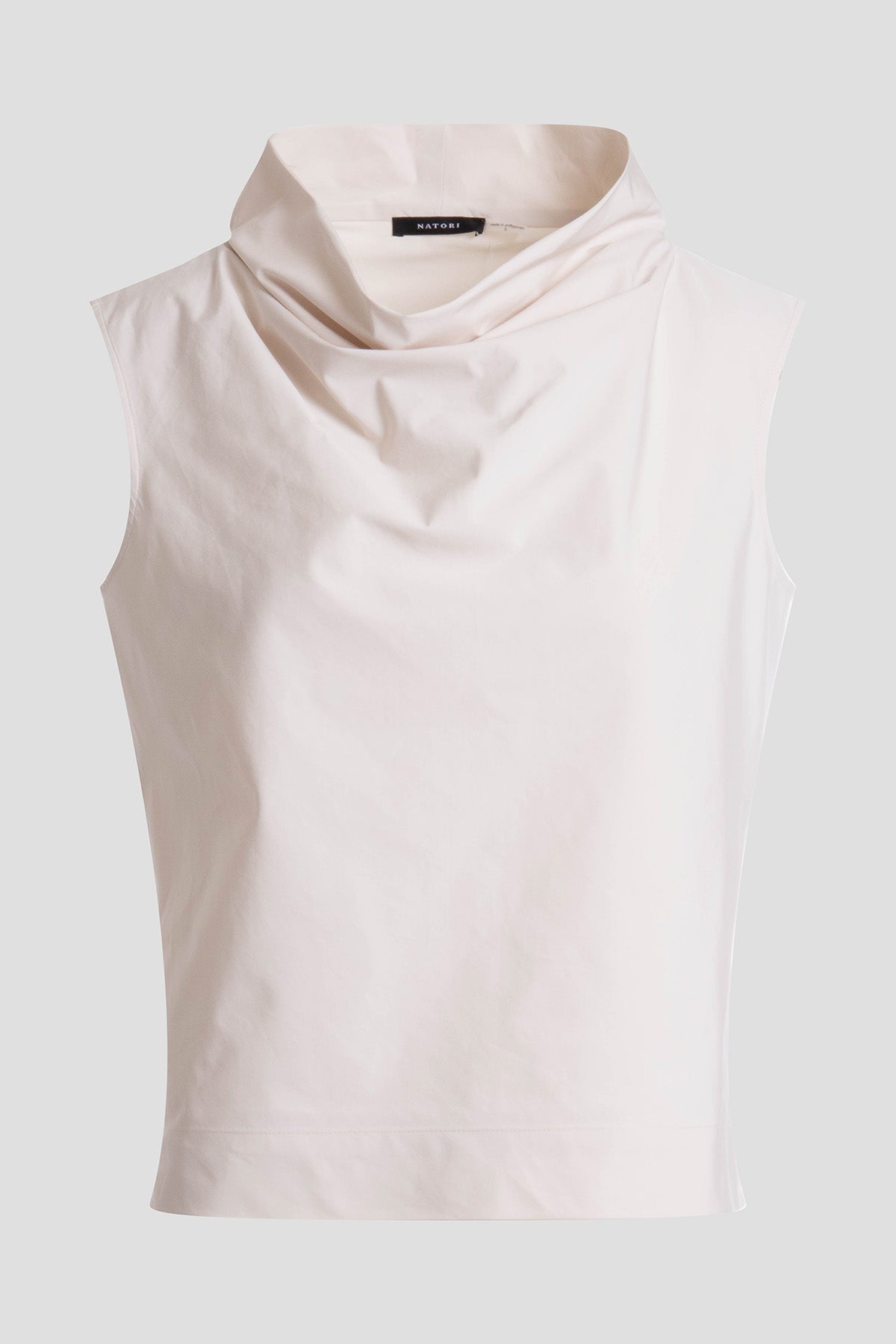 Tech Cotton Taffeta Funnel Neck Top Ivory Natori
