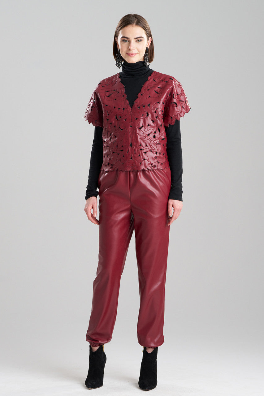 Buy Vegan Luxe Lambskin Cut Out Top in Brick Online Brick Natori
