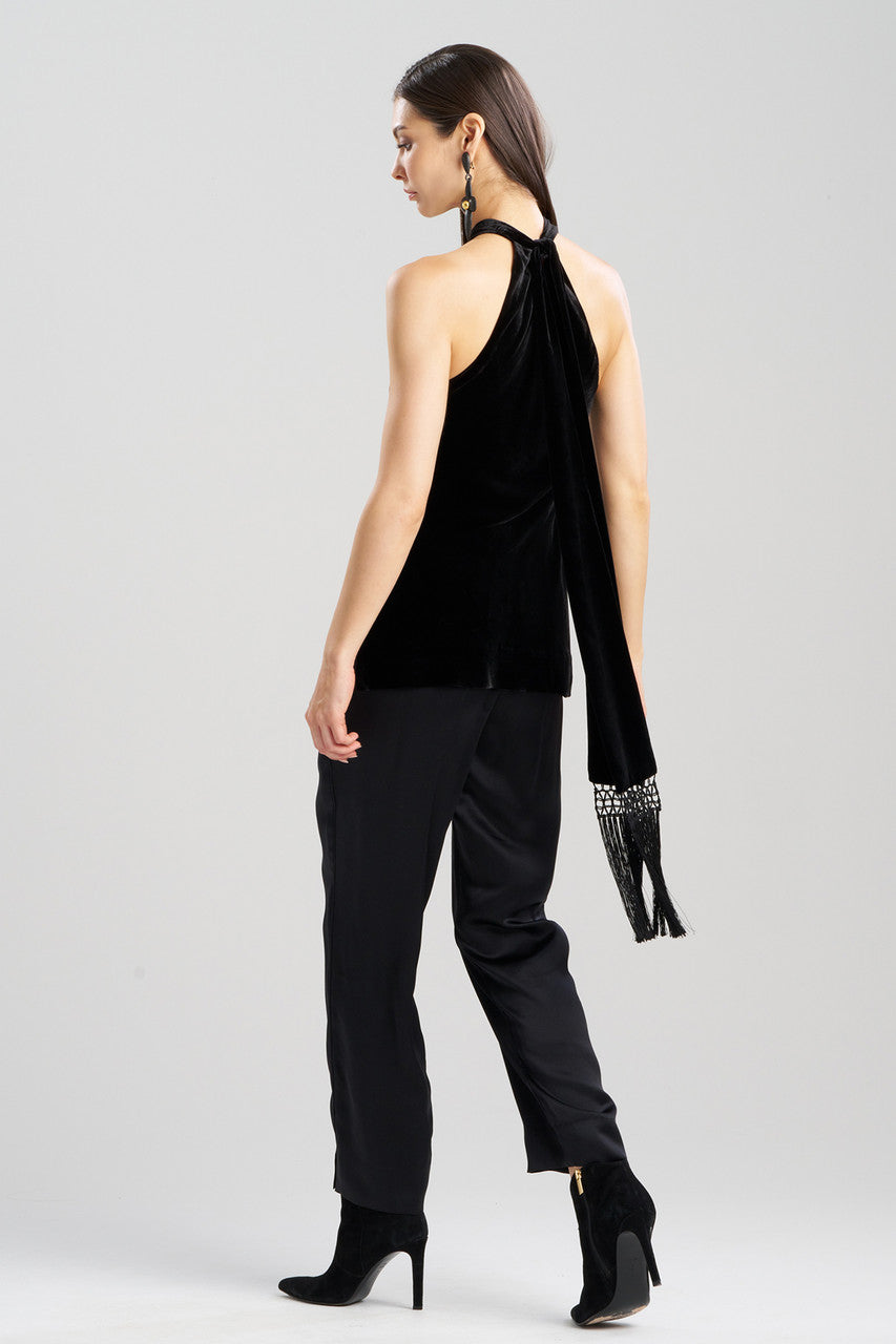 Buy Velvet Halter Top in Black Online Black Natori