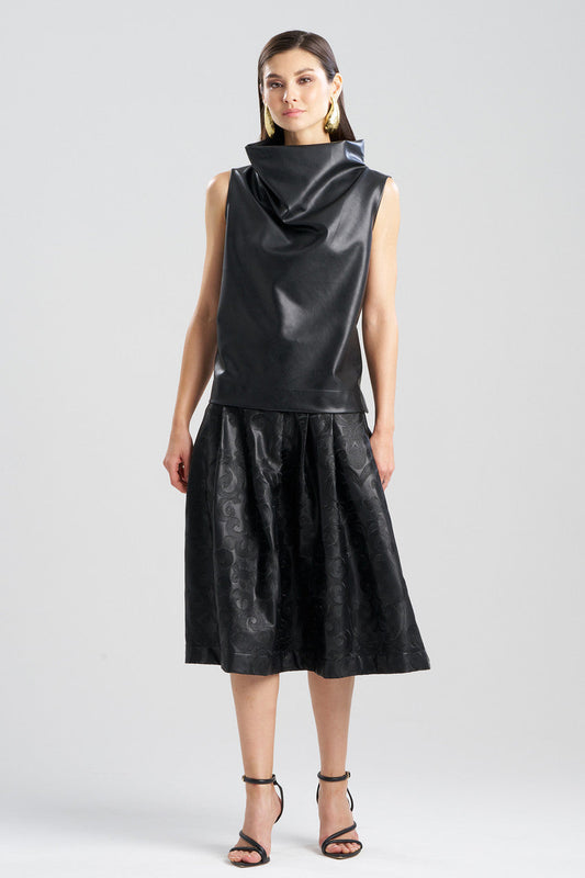 Buy Vegan Luxe Lambskin Funnel Top in Black Online Black Natori