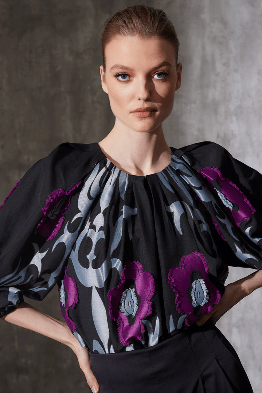 Buy Suzani Jacquard Top in Black Multi Online Black Multi Natori