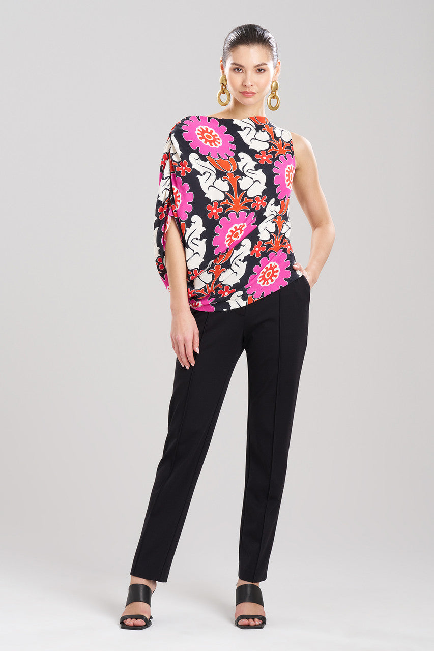 Buy Talitha Crepe Sleeveless Drape Top in Black Online Black Natori