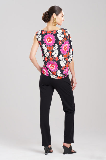 Buy Talitha Crepe Sleeveless Drape Top in Black Online Black Natori