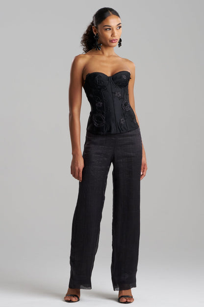 Couture Piña Embroidered Bustier Black Natori