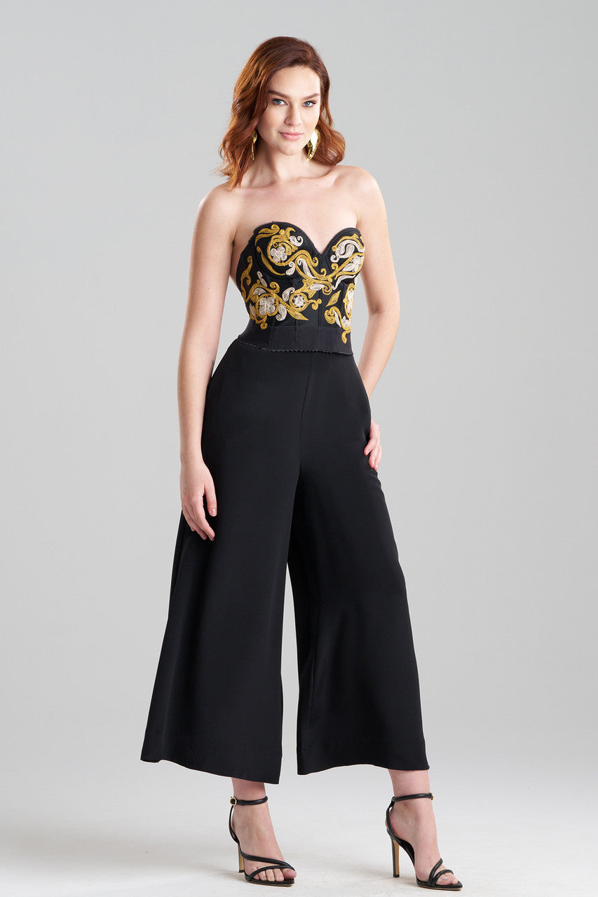 Buy Floral Embroidered Corset in Black Online Black Natori