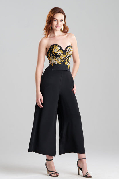 Buy Floral Embroidered Corset in Black Online Black Natori