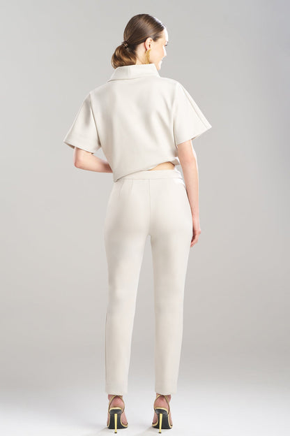 Techno Crepe Side Zip Ankle Pants Pearl Natori