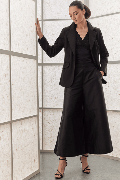 Buy Couture Silk Crepe Palazzo Pants in Black Online Black Natori