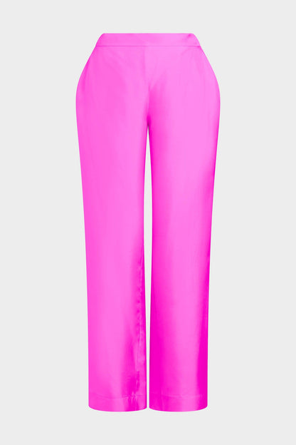 Solid Silk Twill Pull On Straight Leg Pants Fresh Pink Natori